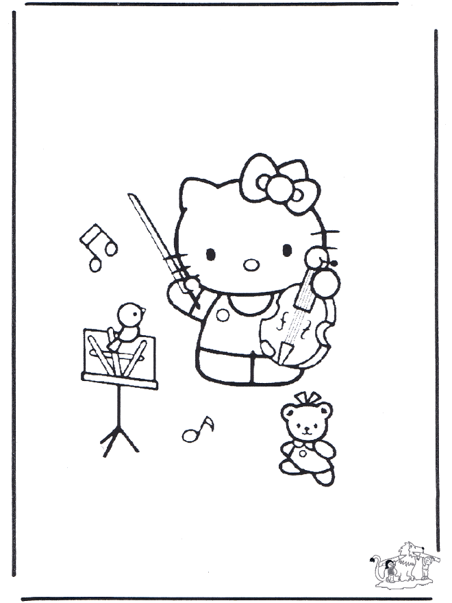 Coloring Pages Kitty Music Free